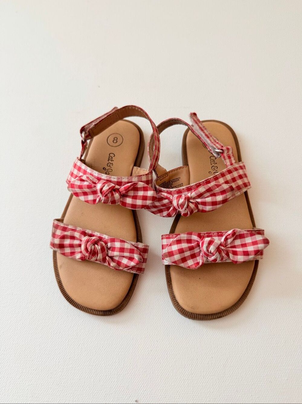 Cat & Jack Toddler Lillie Gingham Sandals size 8